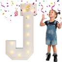 3FT Marquee Light Up Letters, Large Marquee Letters, Mosaic Balloon Frame Letters Big Letters For Engagement Wedding Decorations Birthday Party Backdrop Decor, Balloon Arch Kit Letter J