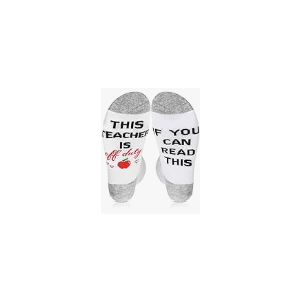 Best Teacher Ever Socks “This Teacher Is Off Duty” Sole Women's One Size 6 - 11