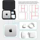 Lacdo Hard Mac Mini Carrying Case for Apple 2024 Mac Mini M4/M4 Pro Desktop Computer, Portable Protective Storage Hard Shell Travel Bag, Black