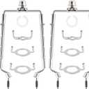 2 Pack HZHFCB 7 8 9 10 inch Lamp Shade Harp Holder,Adjustable Lamp Harp Kit,Fit 3/8 IP Standard,E14,E26,E27 Light Base UNO Fitter Adapter,Silver Horn Frame Lampshade Bracket (Silver)