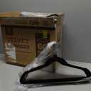 HOUSE DAY Black Velvet Hangers 60 Pack, Non Slip Clothes Felt Hanger Heavy Duty for Coat, Premium Slim Space Saving Suit Hangers for Closet Organizer, 360° Rotating Silver Hook