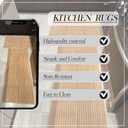 Kitchen Rugs Sets of 2 PCS  Kitchen Mats for Floor 24x35/24x60 Inch Non Slip Washable Rug Set, Non Slip Floor Mats Made of 100% Polyester Soft and Anti-Slip Standing Kitchen Runner Rug, Beige