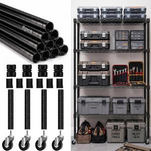 Thyle 4 Pack 36''Wire Shelving Poles, Rack Posts Replacement,Black