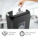 Bonsaii Paper Shredder for Home Use, 3.4 Gal Wastebasket, 6 Sheet Crosscut Paper Credit Cards, Staples, and Clips Shredder for Home Office Use, Portable Handle Design (C237-B New Version)