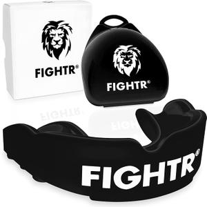 FIGHTR Premium Mouth Guard - for Excellent Breathing & Easy to fit | Sports Mouth Guard for Boxing, MMA, Football, Lacrosse, Hockey and Other Sports | incl. hygienic Box (1 Set)