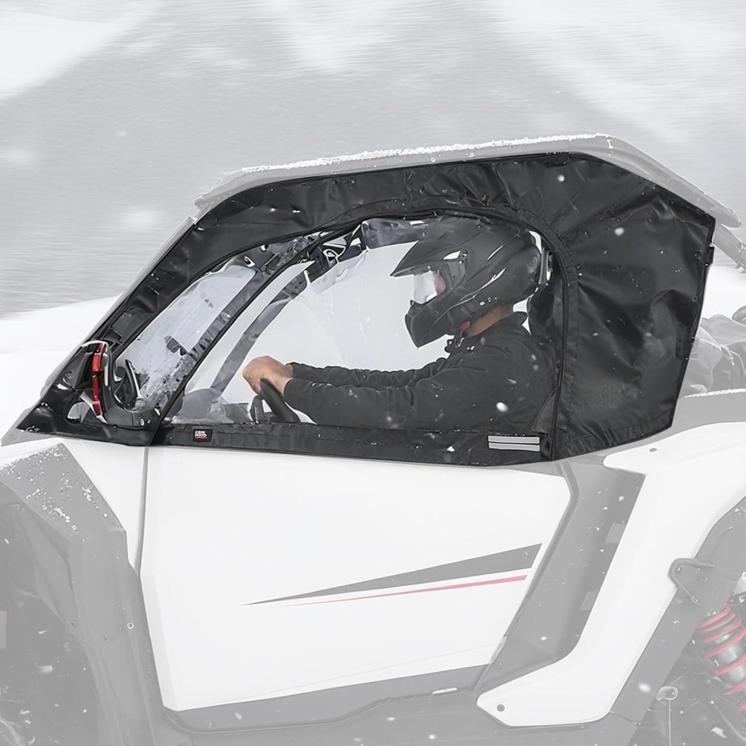 KEMIMOTO 2024 2025 XP 1000 Soft Cab Enclosure with YKK Zipper Compatible with 2024 2025 Polaris RZR XP 1000 2 Side Upper Door Window Water-resistant Cab Enclosure Kit Soft Upper Windshield Accessories