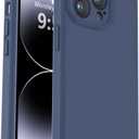 Vooii Compatible with iPhone 14 Pro Max Case, Liquid Silicone Upgrade [Camera Protection] [Soft Anti-Scratch Microfiber Lining] Shockproof Phone Case for iPhone 14 Pro Max 6.7 inch - Navy Blue