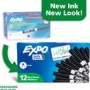 EXPO Dry Erase Markers, Low Odor Ink, Black, Fine Tip, 12 Count - Whiteboard, Calendar, Organization, Essential Supplies for Office, School, Classroom, Teachers