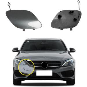 Car Front Bumper Tow Hook Cover Compatible with Sports Mercedes Benz C-Class W205 C300 C43AMG 2015 2016 2017 2018 [Only Applicable to Sports Models] Trailer Cover Cap A2058850724 Towing Eye Cap Gray (Gray Right Passenger Side)