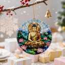 3 x Buddha Meditation Ornament  Christmas Ornament, Christmas Tree Decoration & Perfect Holiday Decor, Namaste Decor | Gifts for Yoga, Meditation, and Mindfulness Practitioners