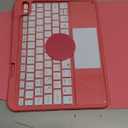 Harvopu for iPad 10th/11th Generation A16 Case with Keyboard, 360 Rotation Detachable Cover with Pencil Holder, Multi-Touch Trackpad, 7 Colors Backlit Keyboard for iPad (A16)/10th Gen (Pink)