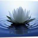 White Lotus Wall Art Canvas Pictures Print Spiritual Meditation Artwork Poster for Yoga Room Bathroom Zen Spa Photo Decor Framed Ready to Hang (24x 36inch)