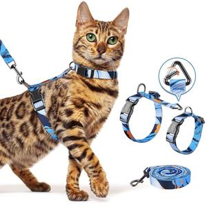 Halypet Cat Harness and Leash Set, Escape Proof [3 in 1 Adjustable & Lightweight] Cat Harness, Safe Kitten Harness for Large Cats Comfortable Soft, Easy to Wear, Walking Outdoor Travel, Medium