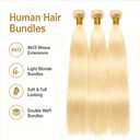 Blonde Straight Bundles Color 613 Human Hair 3 Bundles 300g 28 30 32 inch 10A Grade Double Weft Weave Extensions Unprocessed Brazilian Virgin Hair for Black Women