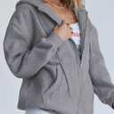 PRETTYGARDEN Women's 2026 Zip Up Y2K Hoodies Casual Long Sleeve Sweatshirts Fall Spring Track Jackets with Pockets (Gray, M)