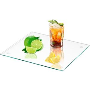 Clear Glass Cutting Board, 12"x 8" Small Tempered Glass Cutting Board for Kitchen Countertop, Cutting Chopping with Rubber Anti-Slip Feet, Scratch, Heat and Shatter Resistant, Easy to Clean