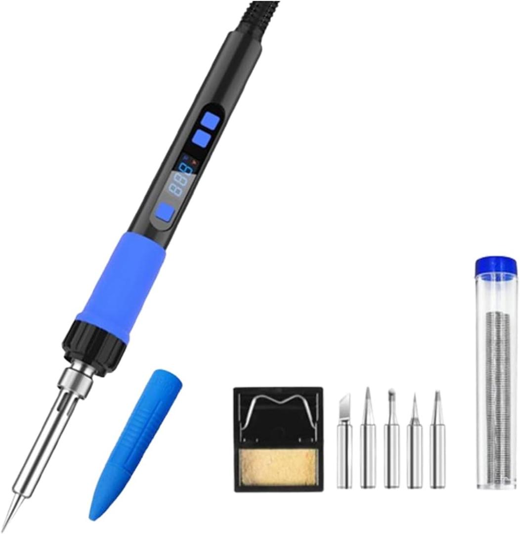 Industrial Grade Welding Pen Repair Tool Set, 90W Soldering Iron Kit, Cutting and Descaling Laser Welder Machine, Adjustable Temperature Digital Display with 5 Soldering Iron Tips (Blue) Industrial Grade Welding Pen Repair Tool Set, 90W Soldering Iron Kit, Cutting and Descaling Laser Welder Machine, Adjustable Temperature Digital Display with 5 Soldering Iron Tips (Blue)