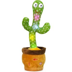 Emoin Christmas Dancing Cactus Toy, Talking Cactus Baby Toys for Baby Christmas Toy Gift Singing Repeats What You Say Baby Interactive Plush