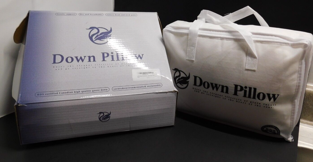 Down Pillow Cloud Natural Canadian Down Pillow, White Luxury Sleeping Pillow - 625 Fill Power, 500 Thread Count Cotton Shell, Made in Canada, Standard - Medium, 1 Pack