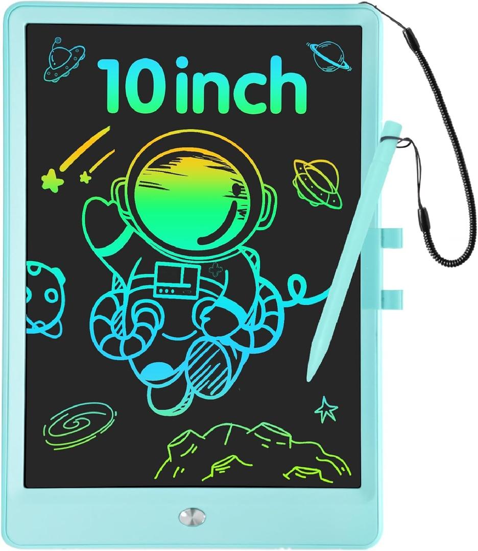 LCD Writing Tablet for Kids 10 Inch Colorful Toddler Doodle Board Drawing Tablet Reusable Electronic Drawing Pads Educational and Learning Toys for 3-8 Years Old Boy and GirlsBlue (C2B)