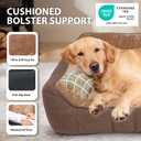 Orthopedic Dog Bed for Extra Large Dogs - Extra Thick Supportive Dog Couch Bed, Pet Beds Sofa with Waterproof Washable Cover & Non-Slip Bottom, Brown, 48x35 Inch