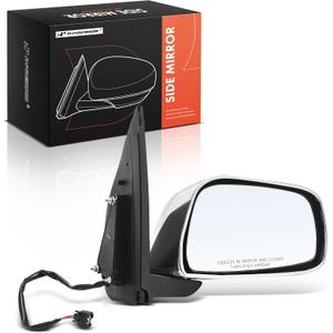 A-Premium Passenger Side Power Door Mirror - Compatible with Nissan Frontier 2005-2010 - Non-Heated Manual Folding Chrome Outside Rear View Mirror