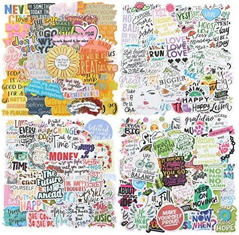 Quote Stickers, Positive Stickers 200Pcs Motivational Waterproof Vinyl Stickers for Water Bottle Hydroflasks Laptops Computers Vision Board for Women Adults Students Teachers Teens