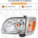 Headlights&Corner Lights Assembly For 2001-2004 Toyota Tacoma Pickup Truck