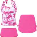 Teen Girls Swimsuits Halterneck Tankini Bathing Suits for 7-16