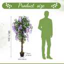 Thiccywoov 2 Pack 5ft Artificial Wisteria Tree Tall Fake Tree with Cement Base Pot Faux Floor Plant Decoration for Indoor Outdoor Home Office Housewarming Gift
