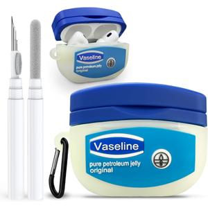 Case for AirPods Pro 2nd Generation Case Cover with Cleaner Kit, Cute Cartoon Kawaii Funny AirPods Pro 2 Case 2022 Silicone Protective Cover for Apple Airpods Pro 2 with Keychain for Women Boys (Blue/ White)