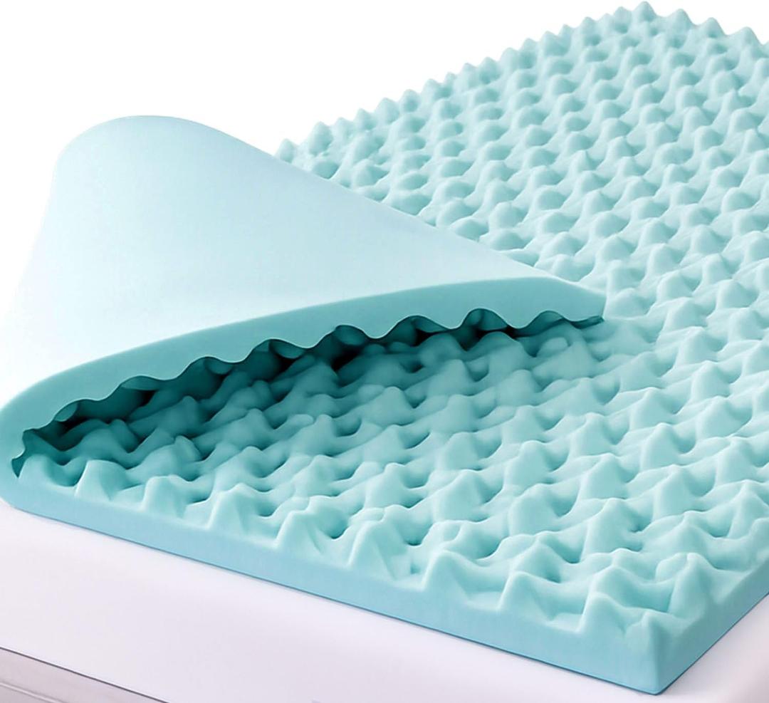 DMI 2-Inch Foam Mattress Topper, Egg Crate Foam Pad for Support, Air Circulation, Pressure Relief & Weight Distribution, Twin Size 33 x 72, Blue