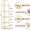 Crofy Foldable 5 Tier Corner Shelf, Metal Corner Plant Stand with Gold Frame and Gold Shelves, Corner Display Rack Multipurpose Shelving Unit for Living Room, Bedroom, Bathroom