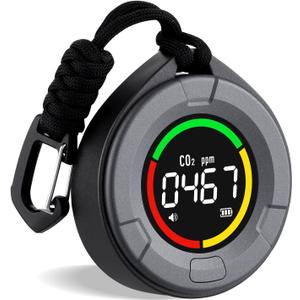 INKBIRDPLUS Portable CO2 Detector, Mini Indoor CO2 Monitor, NDIR Sensor with Full Color LCD, for Home, Office, Travel (PTH-10C)