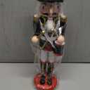 Nutcracker Christmas Decor, 15 Inch Wooden Drummer Soldier Figures, Christmas Nutcrackers Gift Festive Collectible for Indoor Home Shelves Table Desktop Mantel Fireplace Decorations, Black