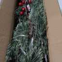 SHareconn 2 Pcs 6FT Prelit Smokey Christmas Garland with Battery Operated Timer, Multi-Color Lights, Lighted Cedar Pine Garland with Cones for Mantle Stairs Fireplace Indoor Outdoor Decoration, 6 FT