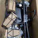 EDISHINE 70IN Farmhouse Floor Lamps for Living Room, Dimmable Industrial Tall Standing Lamps 3 LED Edison Bulbs Included, Diamond-Shaped Cage, Rustic Tree Corner Light for Bedroom, Office, Black