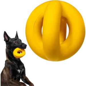 WoofBite Indestructible Dog Ball - Lifetime Replacement - Durable Dog Toy for Aggressive Chewers - Safe, Non-Toxic Natural Rubber - Chew, Tug & Fetch - Tough, Heavy Duty Chew Toy - 4 (Softball Size)