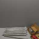 KAMANINA Silver Curtain Rods for Windows 72 to 144 Inch, Long Curtain Rod 32 to 144 Inches (2.6-12ft), 6/8 In Splicing Adjustable Single Drapery Rod with Twisted Cage Finial