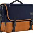 MATEIN 15.6 inch Laptop Bag, Briefcases Lightweight Men's Messenger Bag with Shoulder Strap, Large Water Resistant Crossbody Satchel Computer Case for College Work, Blue & Brown