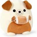 Onsoyours Original Bulldog Plush with Football, Cute 12 inch Sport Dog Brown-White Stuffed Animal, Ultra Soft Collectible Hugging Gift Puppy Plush Toy