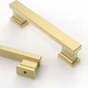 Asidrama 10 Pack 3.75 Inch(96mm) Brushed Gold Kitchen Cabinet Handles, Cabinet Pulls Kitchen Cabinet Hardware for Cupboard Drawer Pulls