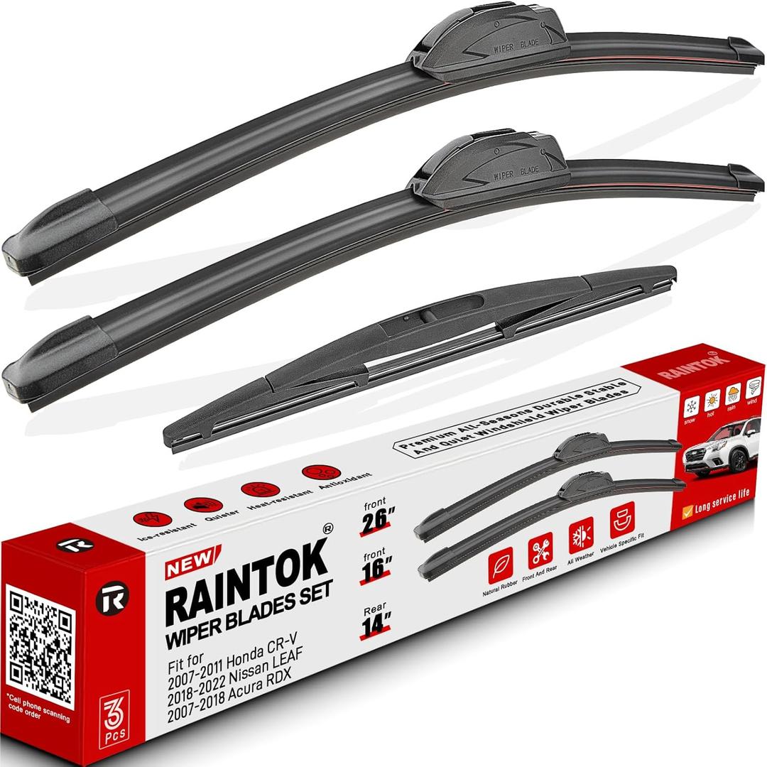 Windshield Wiper Blades Replacement for Honda CRV CR-V 2007-2011,Acura RDX 2007-2018,Nissan LEAF 18-22 Original Factory Quality Front Rear Wipers Blade Set for My Car - 26" 16" 14" (Pack of 3)