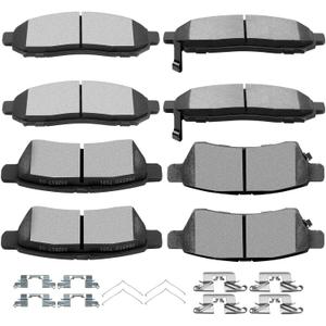 SCITOO Ceramic Brake Pad Front Rear Set fit for 2005-2018 for Nissan Frontier, 2005-2015 for Nissan Xterra, 2009-2012 for Suzuki Equator