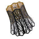 Etched Court Style Metal Lamp Shade, Large Upper and Lower Wave Lampshade with Forest Tree Pattern, 10"Top x 16" Bottom x 14.75" High, lron Cover shade for Table Lamps, Floor Lamps (Black/Gold)