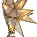 Kurt Adler 10-Light LED 15PT Gold Sputnik Capiz