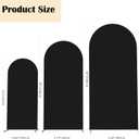 Set of 3 Arch Backdrop Cover Spandex Fitted Wedding Arch Covers,Round Top Double-Sided Chiara Arch Covers for Party Wedding Birthday Ceremony Event Banquet Decoration(4ft,5ft,6ft Black)