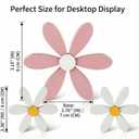 Spring Decor 3 Piece Wooden Flowers Boho Daisy Decor Handcrafted Shelf Sitters Tabletop Spring Flower for Tiered Tray Desk Home Office Kitchen Living Room Bedroom Pink