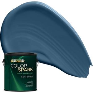 Rust-Oleum Color Spark Interior Paint and Primer in One, Semi-Gloss, Denim, 1 Gallon