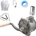 Hand Gas Diesel Transfer Pump for 30 Gallon 35 Gallon 40 Gallon Gas Fuel Diesel Caddy, Aluminum Drum Rotary Hand Pump Easy to Handle, Inlet Pipe 1-1/4" - 1.25 inch, Outlet Pipe 1